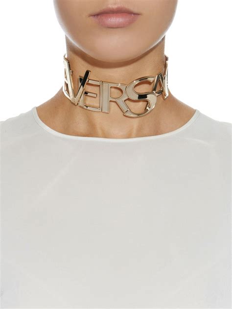 versace logo choker|Versace necklace brands.